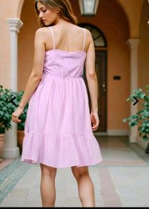 Lavender Polka Dot Mini Dress