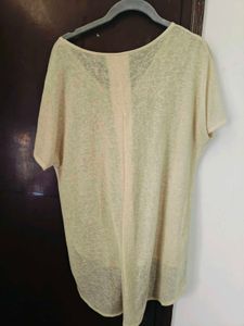 Beige V-Neck Top