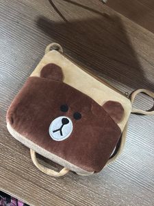 Brown Bear Plush Crossbody Bag