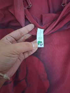 Maroon Floral Bodycon Dress