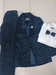 Blue Velvet Formal Suit For Kids