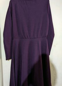 Vintage 80s Women Burgundy Dress