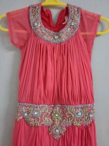 Stylish Festive Coral Womens Gown