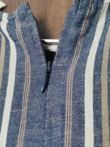 Grey Striped Jumpsuit
