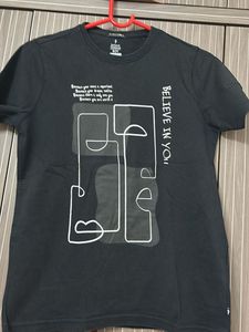 Graphic Print Black T-Shirt