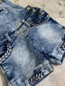 Blue Jumpsuit Shorts For Kids