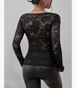 Lace Floral Long Sleeve Top