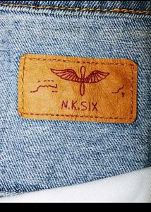 Distressed Denim Jacket Size Medium