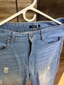 Street9 from myntra  Ripped Wide-Leg Jeans