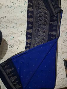 Navy Blue Chiffon Saree