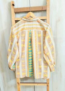 Tan Colour Printed Shirt Size-46