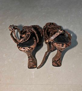 Snakeskin Print brown catwalk Heels