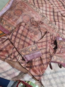 Elegant Checkered Saree