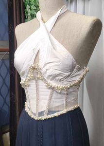 Pearl Embellished Corset Blet