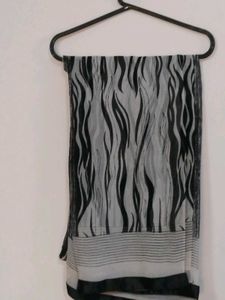 Black and White Patterned Scarf