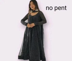 New/Unused Black Anarkali With Dupatta