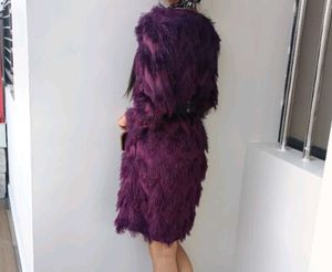 Fuzzy Patterned Mini Dress