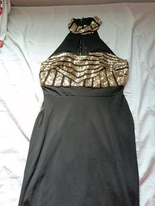 Floor Length Gold Sequin Gown