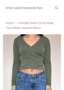 Hollister Green Cross Wrap Top