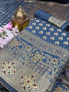 Blue Banarasi Silk Saree