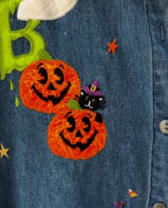 Vintage Hallowe’en Embroidered Denim Shirt