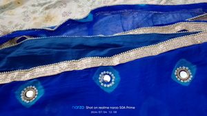 Jaipuri Saree With Blouse Royal Blue