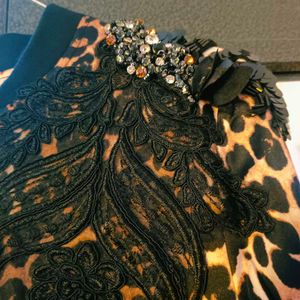 Leopard Print Embellished Jacket