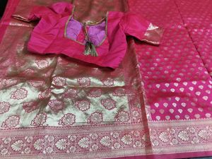 Rose Pink Banarsi Saree