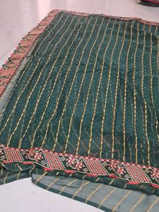 Elegant Green Embellished Saree