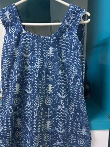 Pure Cotton Indigo Print Kurta For Woman