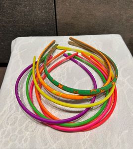Set Of 8 Neon Hairbands