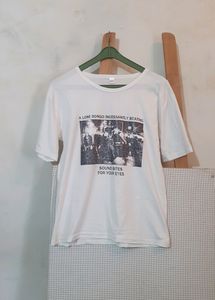 SHEIN Women's White Printed T-Shirt