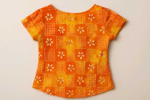 Orange Tie-Dye Printed Cotton Top