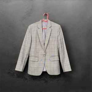 Stylish Grey Checked Blazer