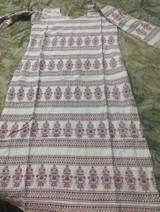 White Printed Kurti , Salwar Free