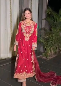 Red Embroidered Suit