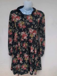 Floral Long Sleeve Mini Dress