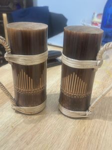 Bamboo Mugs with Woven Handles