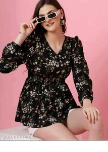 Floral Cinched Waist Top 😍