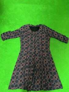 Blue Patterned Midi Dress
