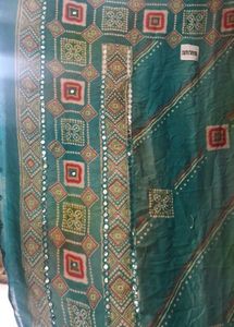 Green Cut Work Vintage Look Saree (New)