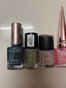 Nail Polish Combo - multiple Colors - Set Of 5