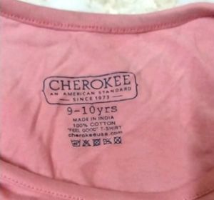 Cherokee Pink Printed T Shirt For Girls (9-10 Years)