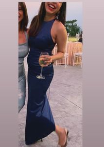 Royal blue Satin Gown