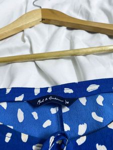 Blue &amp; White Print Top