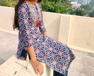 Blue Printed Kurta