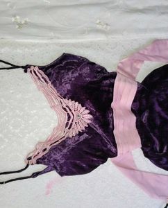 Purple Velvet Mini Dress