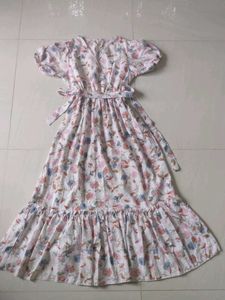 Floral Print Ruffle Maxi Dress