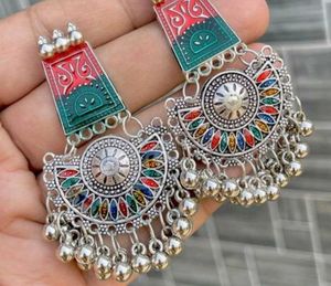 alloy chandbali ear rings