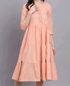 Peach Tiered Dress